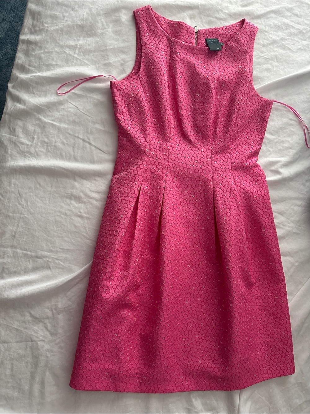 Gabby Skye Hot Pink Textured Sleeveless Cocktail Dress